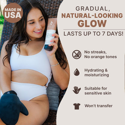 Beauty by Earth Self Tanner with Tanning Mitt – USA Made Sunless Lotion