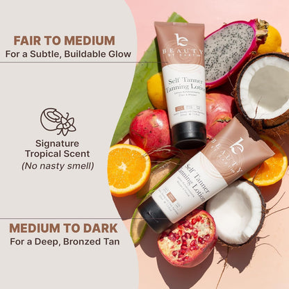 Beauty by Earth Self Tanner with Tanning Mitt – USA Made Sunless Lotion