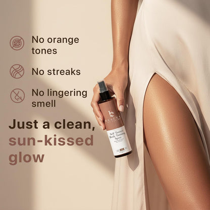 Beauty by Earth Self Tanner Spray – USA Made, Natural & Organic, Quick-Dry Sunless Tan (Light–Dark)