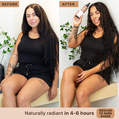 Beauty by Earth Self Tanner Spray – USA Made, Natural & Organic, Quick-Dry Sunless Tan (Light–Dark)