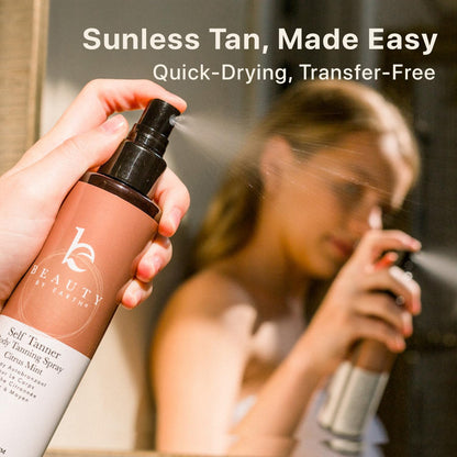 Beauty by Earth Self Tanner Spray – USA Made, Natural Ingredients, Quick-Dry Sunless Tan (Fair to Medium)