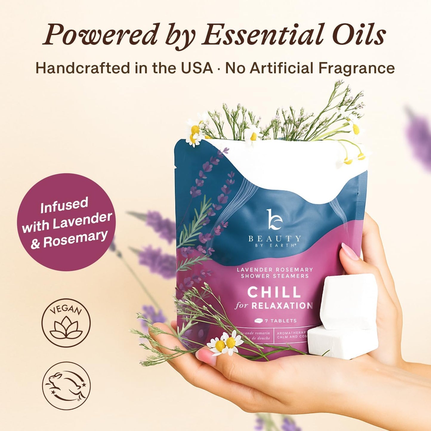 Beauty by Earth Shower Steamers – Lavender Aromatherapy, USA Made, Large Shower Bombs, Gift Idea