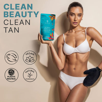 Beauty by Earth Self Tanner Kit – USA Made, Organic & Natural Sunless Tan for Face & Body