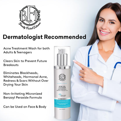 Beauty Facial Extreme Acne Face Wash 10% Benzoyl Peroxide – Deep Cleansing for Oily Skin & Breakouts