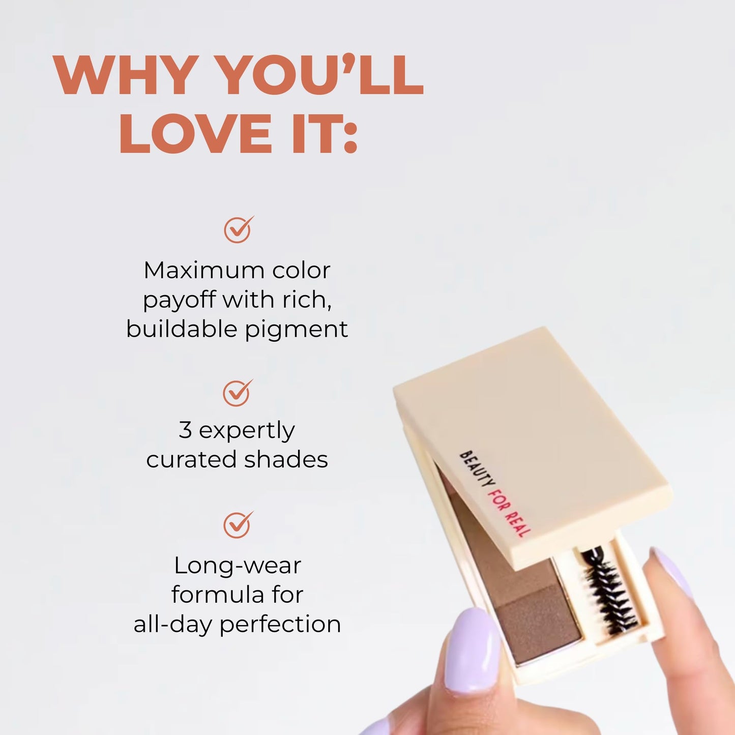 Beauty For Real Brow Max Ombre Brow Powder Light – Shape, Balance & Define Brows | Long-Wear, Vegan, Cruelty-Free & Paraben-Free