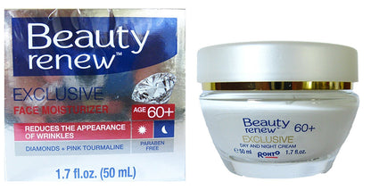 Beauty Renew 60+ Exclusive Day & Night Moisturizer Cream with Diamond and Pink Tourmaline