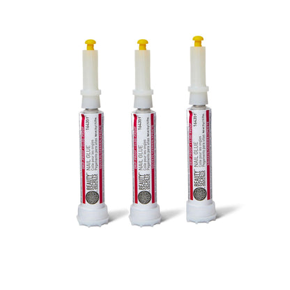 Beauty Secrets Drip & Clog Proof Nail Glue (3 Pack) – Quick-Dry, Strong Bond, Portable