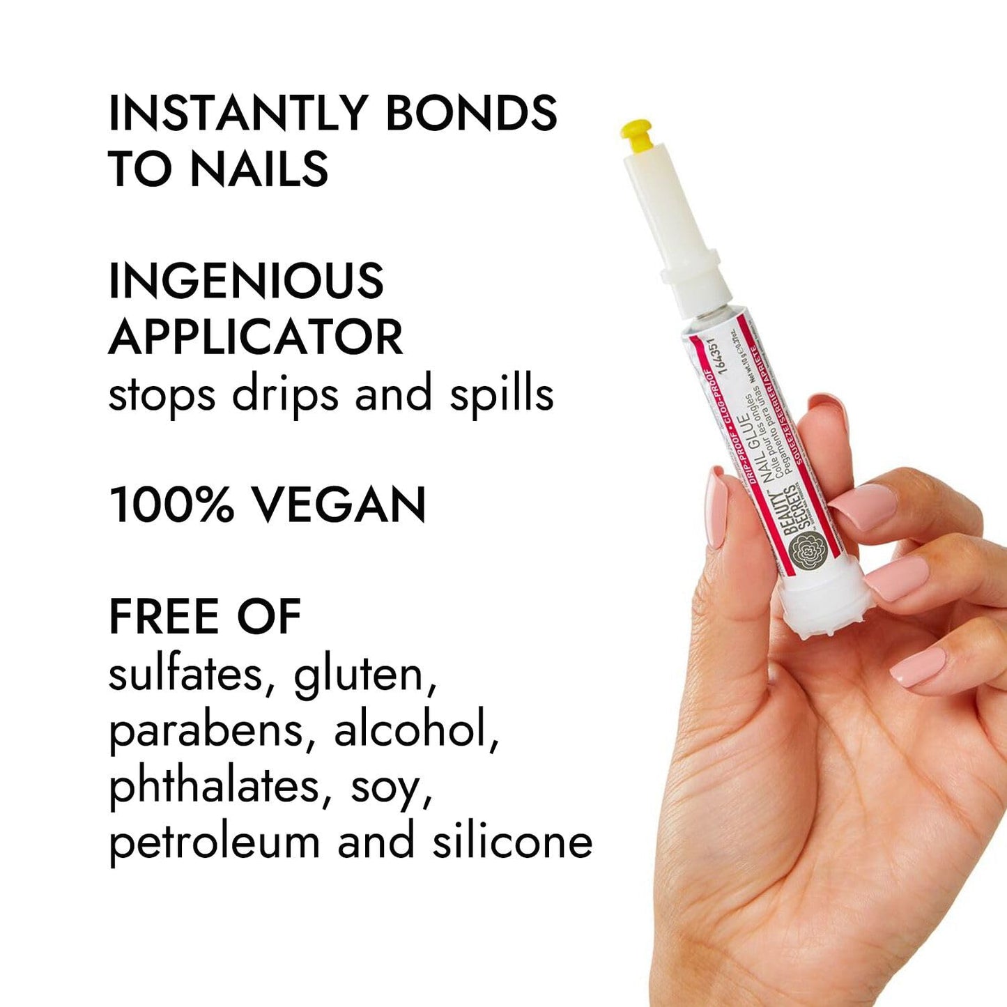 Beauty Secrets Drip & Clog Proof Nail Glue Bundle with Natural Lava Rock Pumice