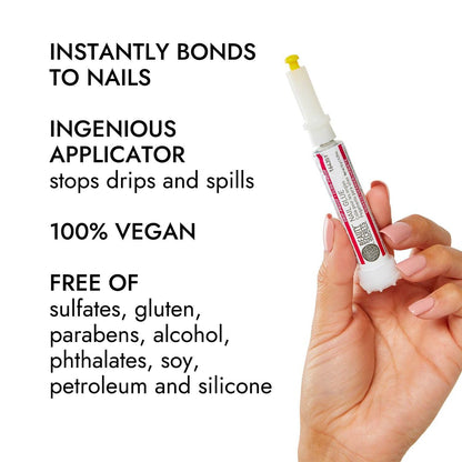 Beauty Secrets Drip & Clog Proof Nail Glue Bundle with Natural Lava Rock Pumice