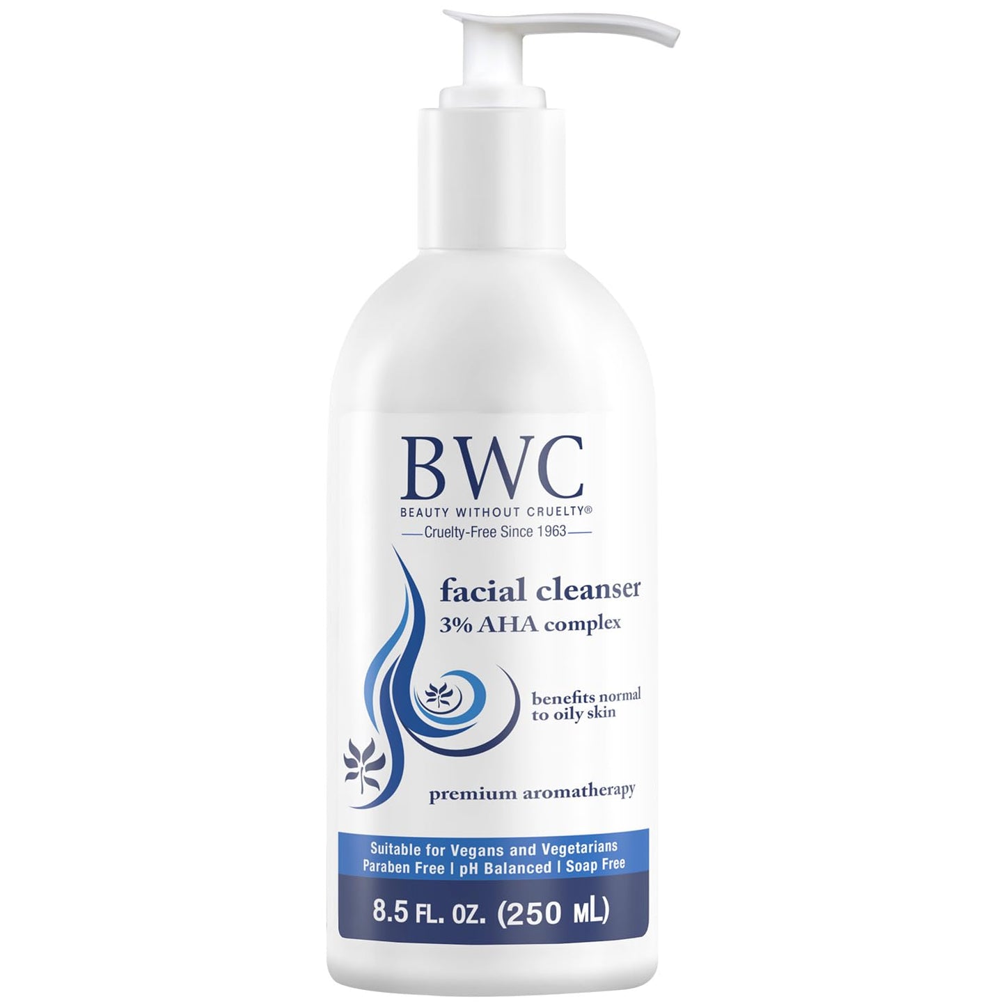 Beauty Without Cruelty AHA Facial Cleanser – Exfoliating Face Wash for Normal to Oily Skin | Vegan & Cruelty-Free | 8.5 Fl Oz