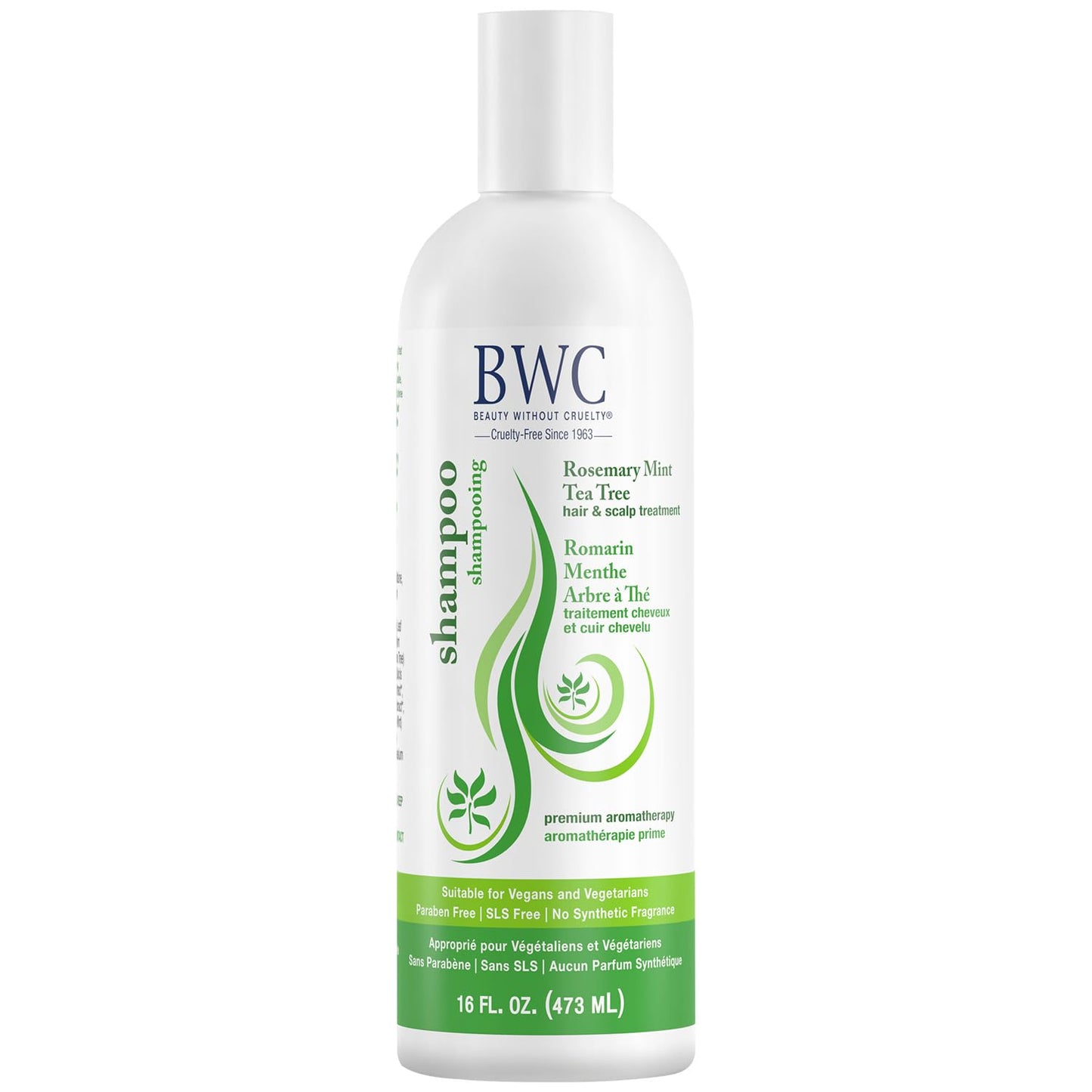 Beauty Without Cruelty Shampoo – Clarifying Rosemary Mint Tea Tree, SLS-Free, Vegan, 16 oz
