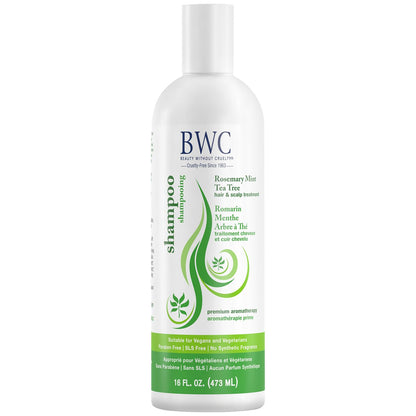 Beauty Without Cruelty Shampoo – Clarifying Rosemary Mint Tea Tree, SLS-Free, Vegan, 16 oz