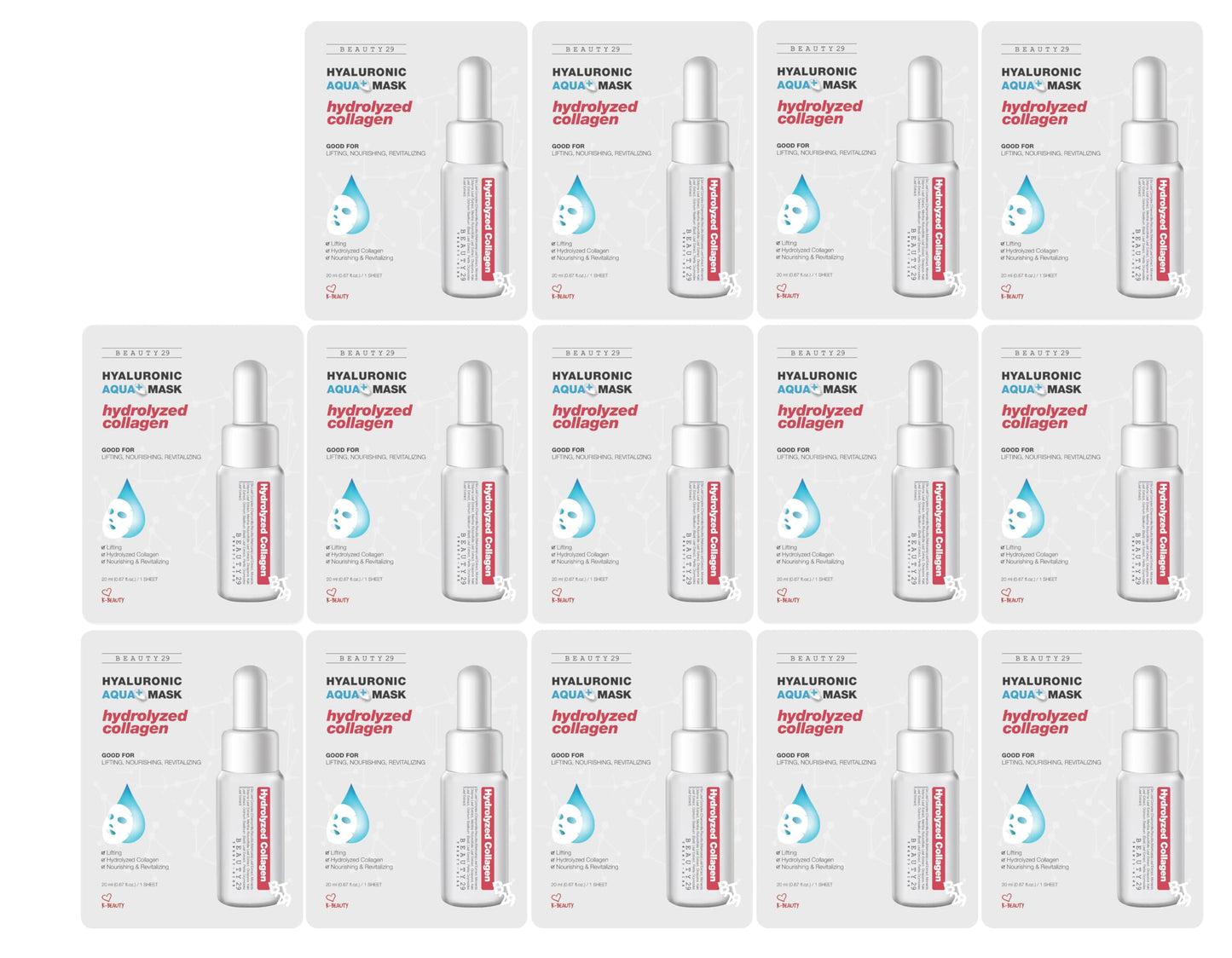 BEAUTY29 Hyaluronic Aqua Plus Essence Mask — 14-Sheet Full Face Hydration Set (2 Weeks)