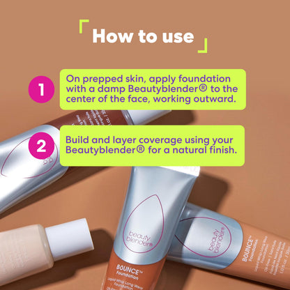 Beautyblender Bounce Liquid Whip Foundation 4.75 N Deep Mocha – Full Coverage, Natural Matte, Oil-Free, 24-Hour Wear