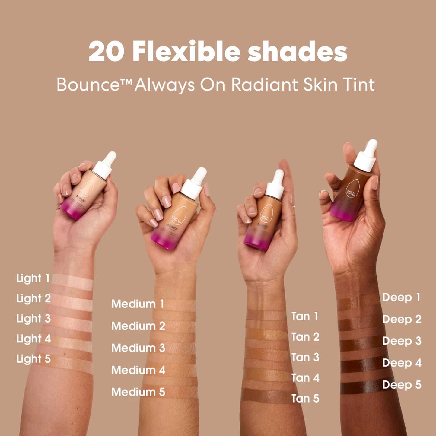Beautyblender 12-Hour Always-On Radiant Skin Tint – Breathable Serum Foundation Deep 1