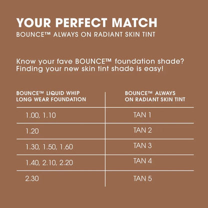 Beautyblender 12-Hour Always-On Radiant Skin Tint Tan 1 – Hydrating Serum Tint with Hyaluronic Acid & Niacinamide