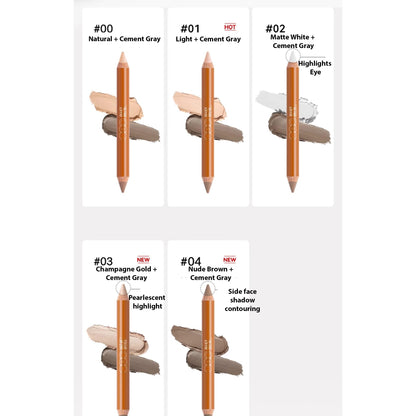 BeautyMall 1 PC Double Ends Contour Pencil Highlighter – Multi-Functional Contour & Highlight Duo (02#, 5g)