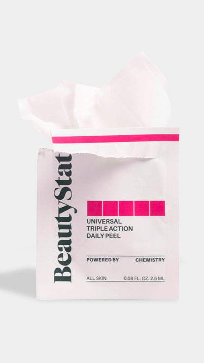 BeautyStat Triple Action One-Step Daily Exfoliating Peel Pad — Uneven Tone & Texture, Enlarged Pores (Made in USA)