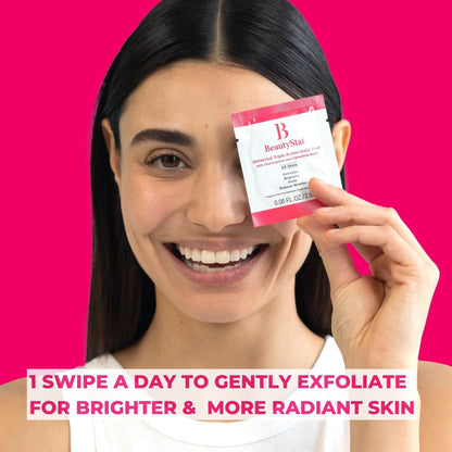 BeautyStat Brighten & Strengthen Travel Starter Kit | Universal C Skin Refiner, Probiotic Moisture Boost Cream & Microbiome Purifying Cleanser + 3 Peels