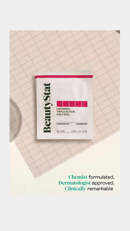 BeautyStat Triple Action One-Step Daily Exfoliating Peel Pad — Uneven Tone & Texture, Enlarged Pores (Made in USA)