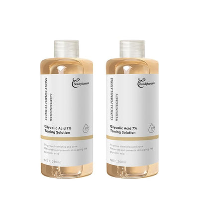 BEAUTYTURESS Glycolic Acid 7% Toning Solution – Exfoliate, Refine Texture & Even Tone (8.12 fl oz x 2)
