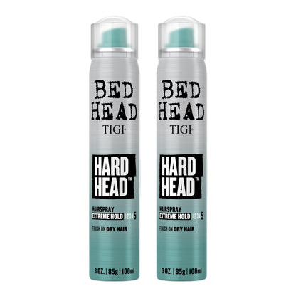 Bed Head Hard Head Hairspray – Extra Strong Hold, Natural Shine | 2-Pack, 3 oz
