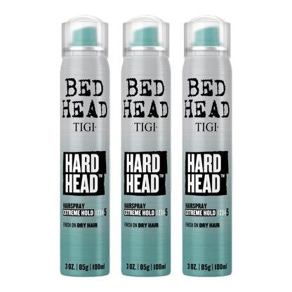 Bed Head by TIGI Hard Head Hairspray – Extra Strong Hold for All Hair Types | 3 oz (3 Pack)