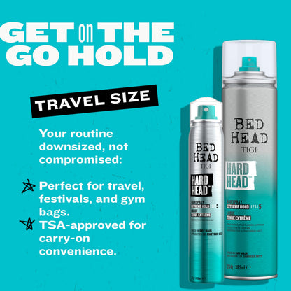 Bed Head Hard Head Hairspray – Extra Strong Hold, Natural Shine | 2-Pack, 3 oz
