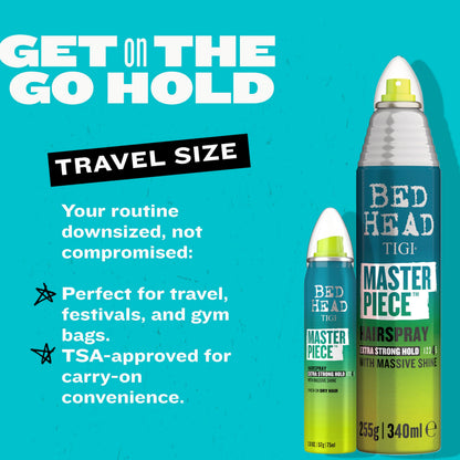 Bed Head Masterpiece Hairspray – Extra Strong Hold with Glossy Finish – 2 Pack (2.0 oz each)