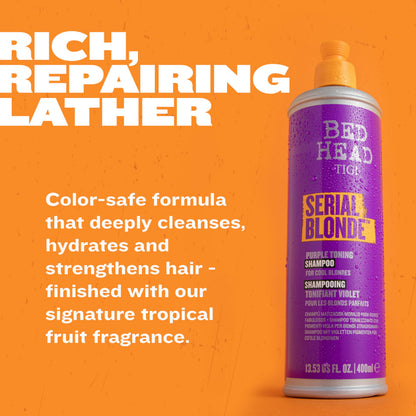 Bed Head Serial Blonde Shampoo – Color-Enhancing Blonde Care (Twin Pack, 13.53 oz)