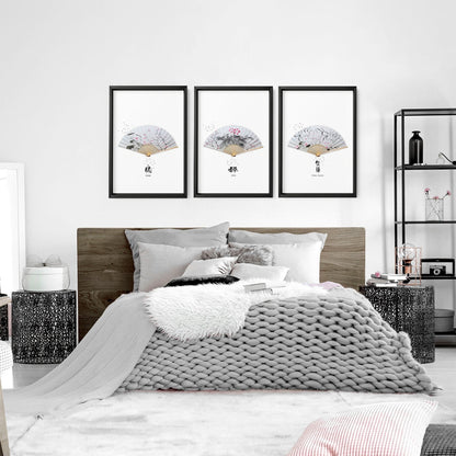 Accent Wall Ideas for Bedroom – Set of 3 Framed Prints