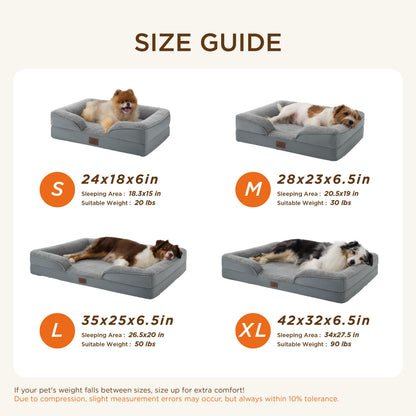 Bedsure Self-Warming Orthopedic Dog Bed - Large Waterproof Non-Skid with Removable Cover