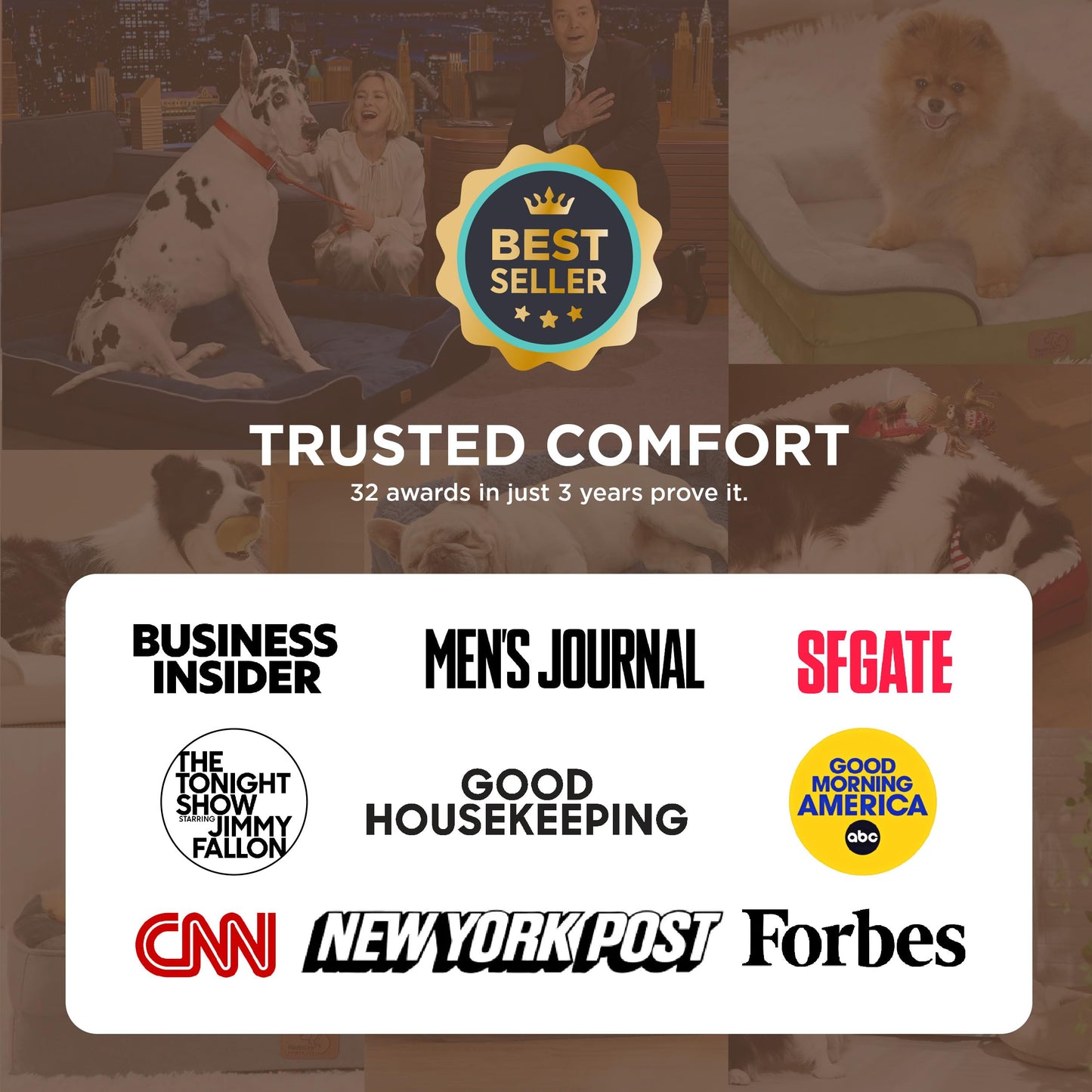 Bedsure Self-Warming Orthopedic Dog Bed - Large Waterproof Non-Skid with Removable Cover