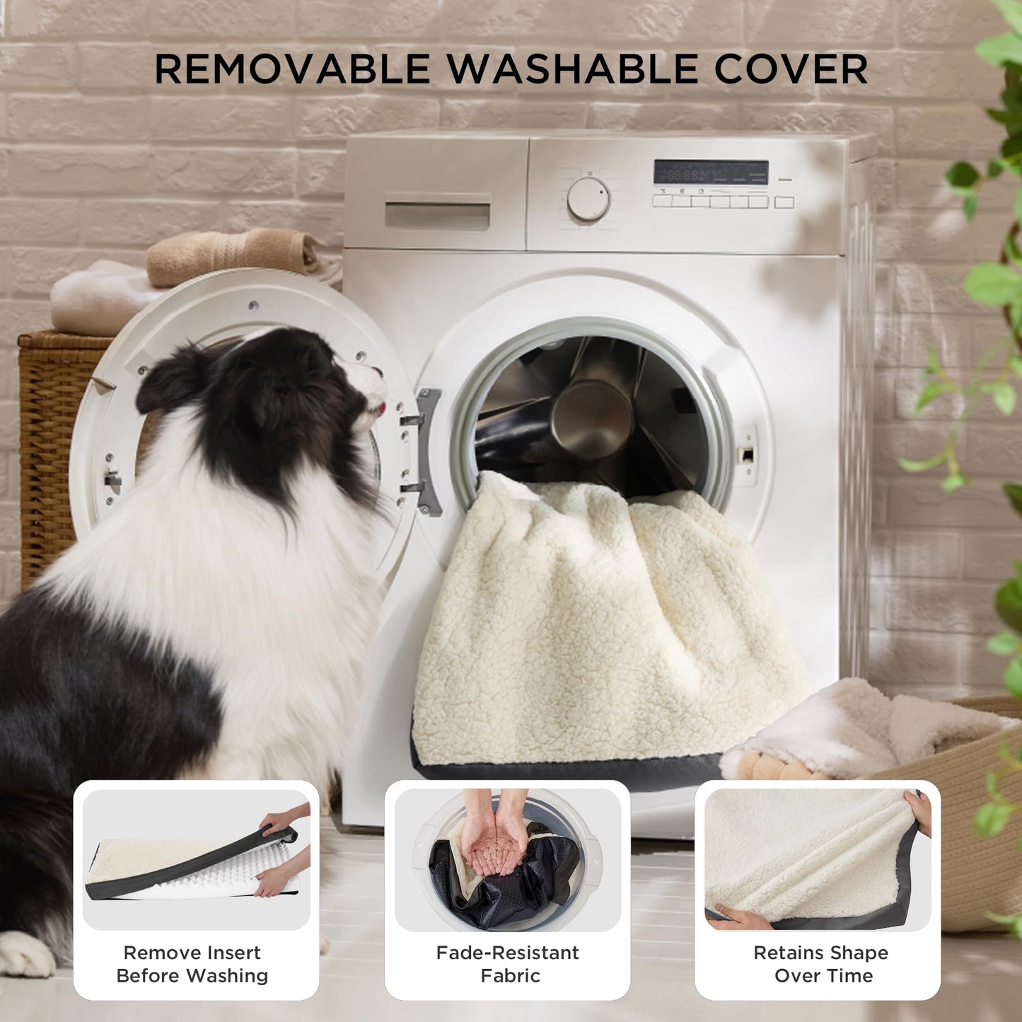 Bedsure XL Dog Bed — Large, Orthopedic Egg Crate Foam, Removable Cover, Up to 100 lbs
