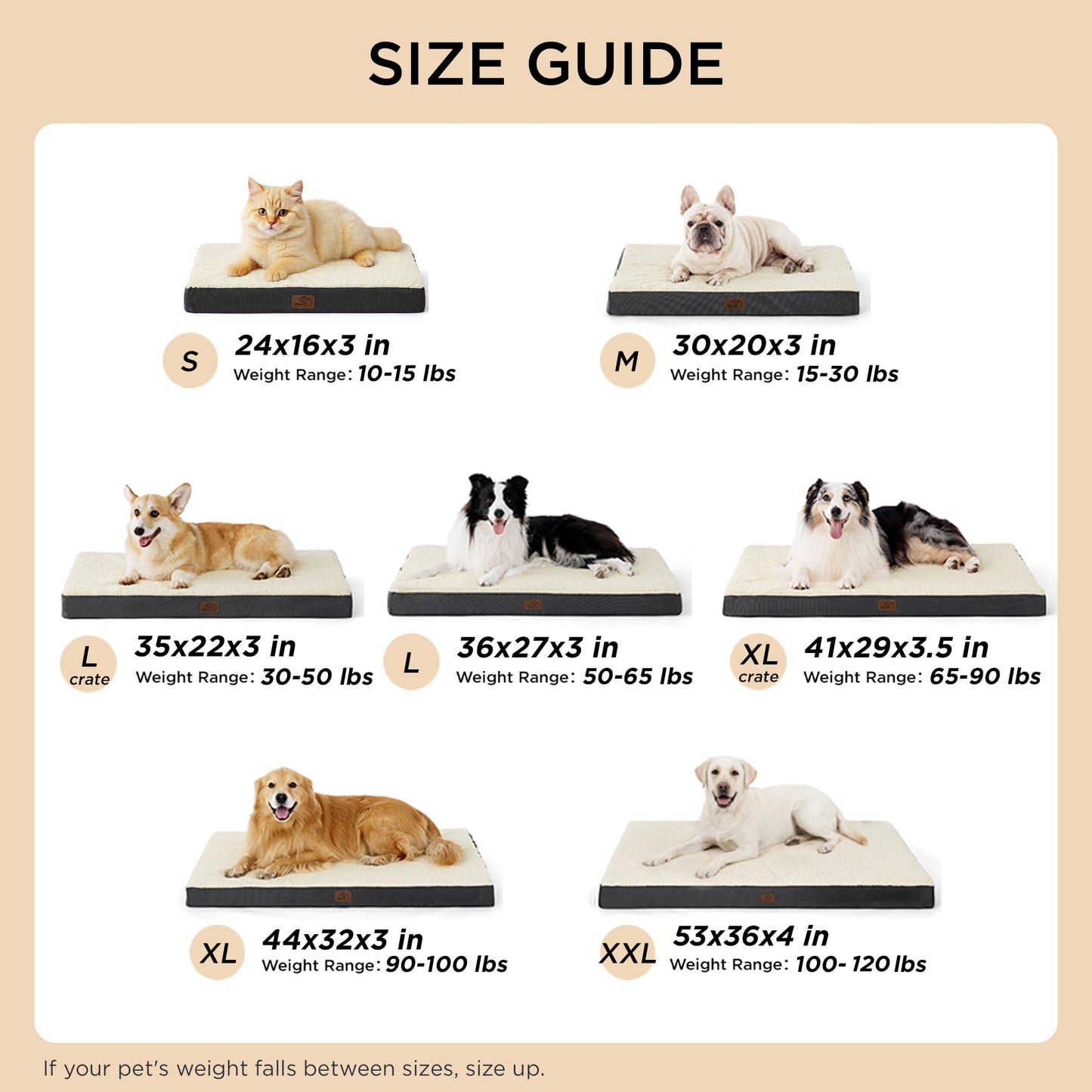 Bedsure XL Dog Bed — Large, Orthopedic Egg Crate Foam, Removable Cover, Up to 100 lbs