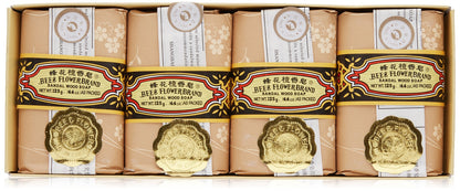 Bee & Flower Sandalwood Soap, Pack of 4 – 4.4 oz each | No Artificial Fragrances