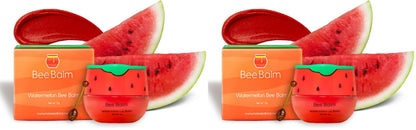 Bee Balm Original Lip Balm — Watermelon Hydrating Honey Pot with Propolis & Vitamin E (Pack of 2)