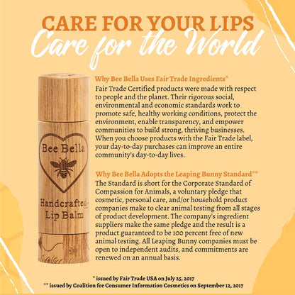 Bee Bella Lip Balm Peppermint 3-Pack | Natural Hydration, Handmade in USA