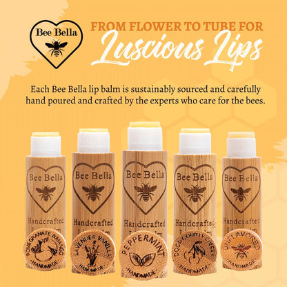 Bee Bella Lip Balm Peppermint 3-Pack | Natural Hydration, Handmade in USA