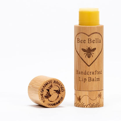 Bee Bella Lip Balm Pomegranate Mango (3 Pack) – 100% Natural Beeswax + Vitamin E | Handmade in USA
