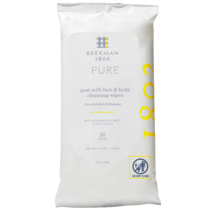 Beekman 1802 Face & Body Wipes – Fragrance Free, Goat Milk, Aloe & Vitamin E