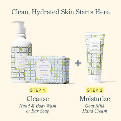 Beekman 1802 Goat Milk Hand Cream – Glacial Mint & Eucalyptus, 2 oz – Non-Greasy, Sensitive Skin Safe