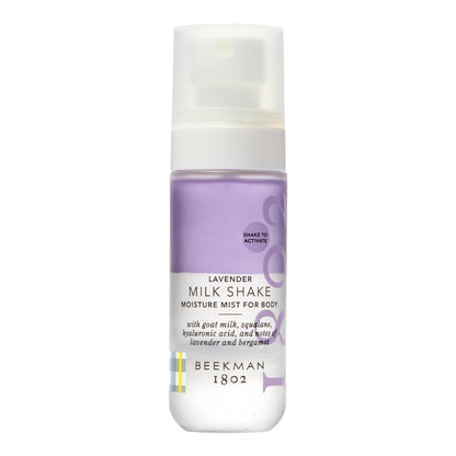 Beekman 1802 Milk Shake Body Mist Lavender | Hydrating with Hyaluronic Acid & Jojoba Oil | Sensitive Skin Friendly | 2 fl oz