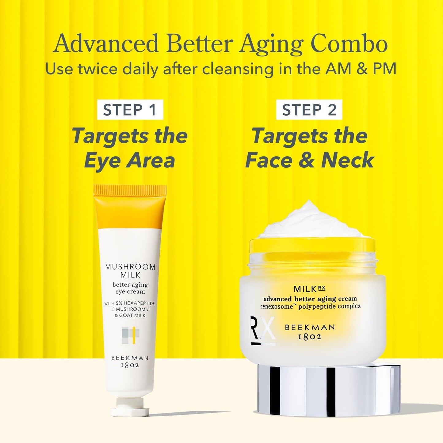 Beekman 1802 Milk RX Advanced Better Aging Cream – Goat Milk Exosomes & Polypeptides, Fragrance Free