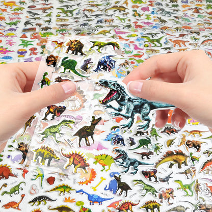 Beestech 24 Sheets Dinosaur Stickers – 450+ Dinos for Kids, Rewards & Party Favors