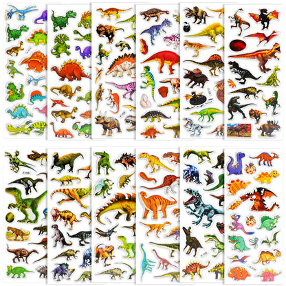 Beestech 24 Sheets Dinosaur Stickers – 450+ Dinos for Kids, Rewards & Party Favors