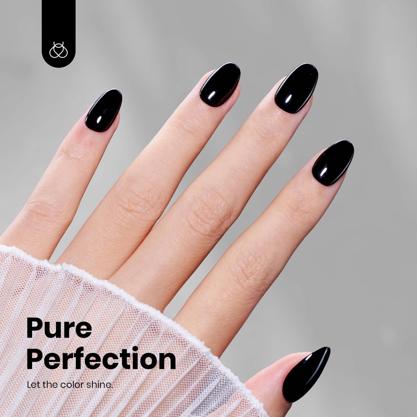 Beetles Black Gel Polish 2-Pack — 15ml Each | Pure Black Soak-Off UV Nail Polish, Long Nights Collection