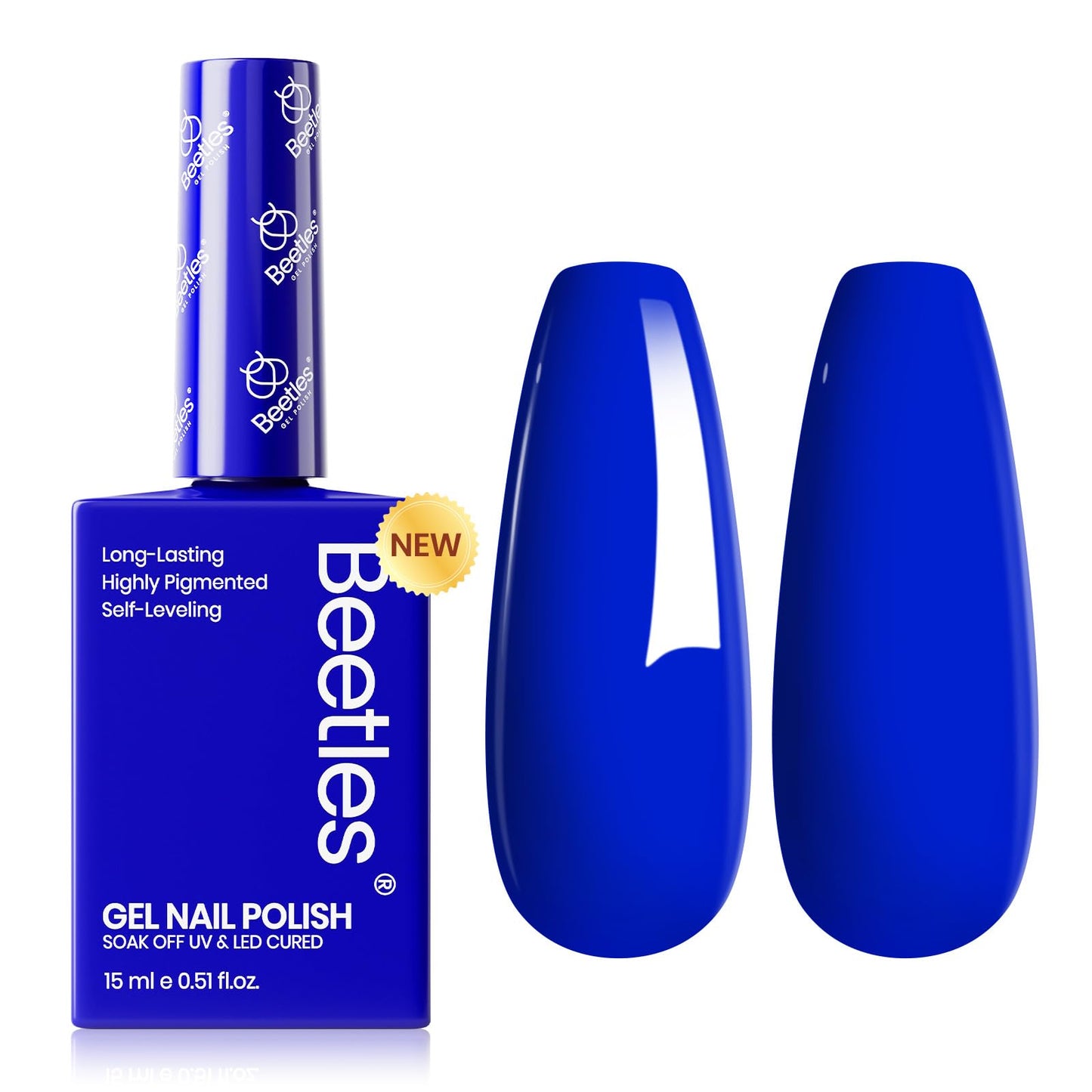 Beetles Blue Gel Nail Polish 15ml – Noble Night (Royal Blue, F182) | Soak-Off UV/LED, Cruelty-Free