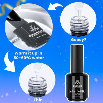 Beetles Builder Gel Set 6 Colors | 7-in-1 Nail Builder for Apex, Strength & Extensions