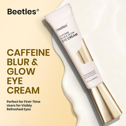 Beetles Caffeine Eye Cream with Retinol – Brighten Under Eyes, Blur Fine Lines | Cooling Metal Tip, 0.68 fl oz